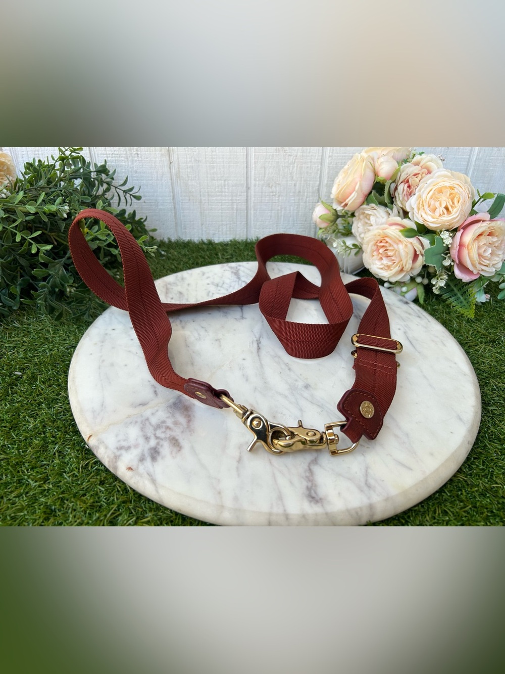 MZ Wallace Adjustable Rust Red Crossbody Strap with Gold Hardware, gently used - Picture 6 of 15